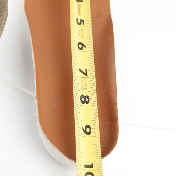 VTG Lucky Brand Womens Sneaker Size 7 Tan Suede Laceless Slip On Frayed Shoes 90 - Picture 10 of 12